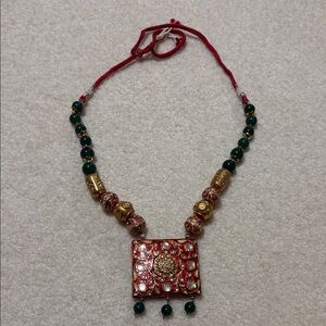 Elegant Red and Gold Necklace